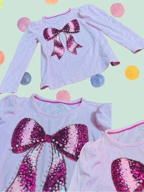 Isaac Mizrahi Light Lavender Girls Top with Pink Trim and Sequin Heart